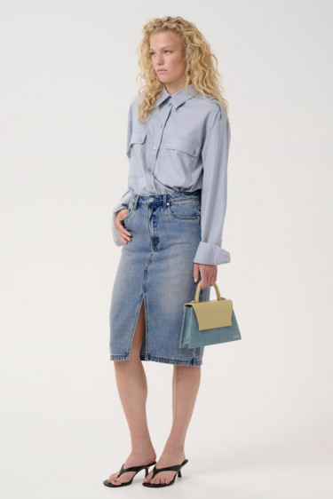 Layza Pencil Skirt Mid Blue Vintage