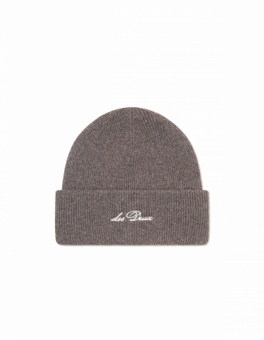 Wayne Embroidered Beanie Mountain Grey Brown Melange