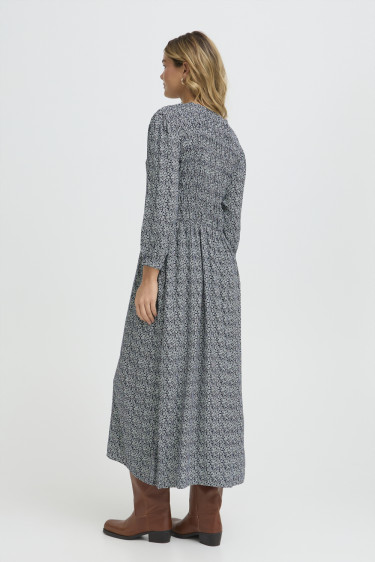 Flowy Dress Tiny Petal Navy