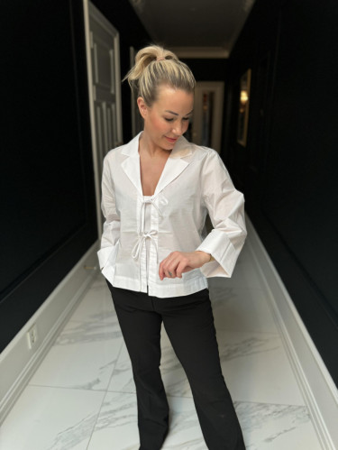 Helve Cropped Shirt Pure White