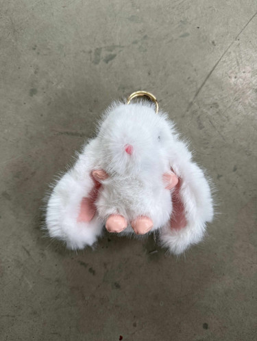 Bag charm kanin hvit