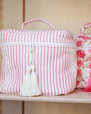 Beauty Bag Pink Stripe