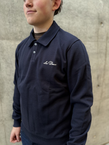 Ben Polo pique sweatshirt dark navy blue