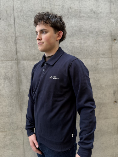 Ben Polo pique sweatshirt dark navy blue