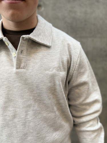 Ben Polo pique sweatshirt snow melange