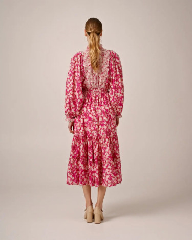 Cotton Slub Midi Dress Poppy Meadow