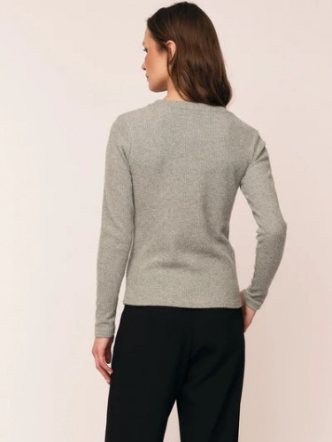 Daniela Rib Top Dark Grey Melange