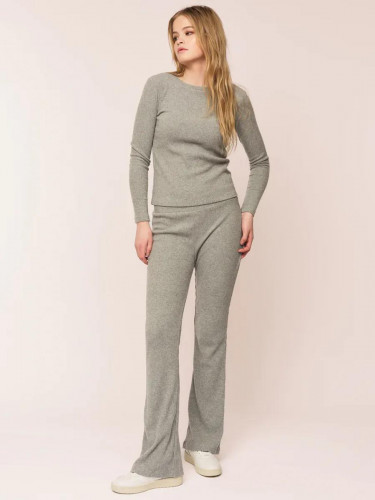 Daniela Rib Trouser Dark Grey Melange