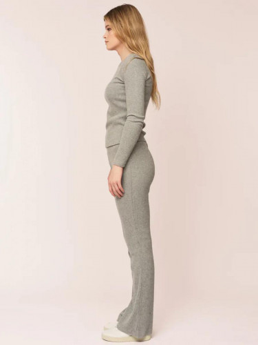 Daniela Rib Trouser Dark Grey Melange