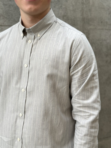 Desert Reg Shirt stripe grey melange