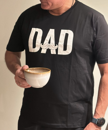 Papa Tee Black Print