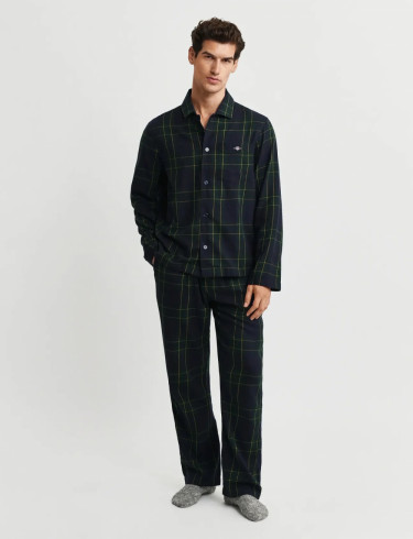 Flannel Check Pajama Set Gift Box Forest Green