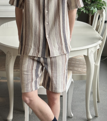 Regsal Shorts Egret/Multi Stripe