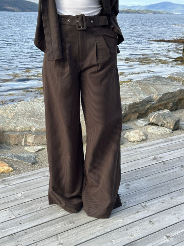 Vitta Pant Espresso W. Stripe
