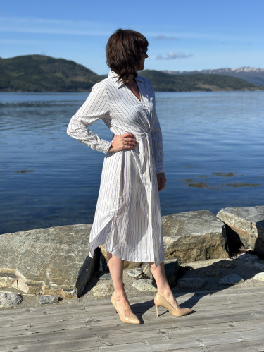 Livia Dress Cream Stripe