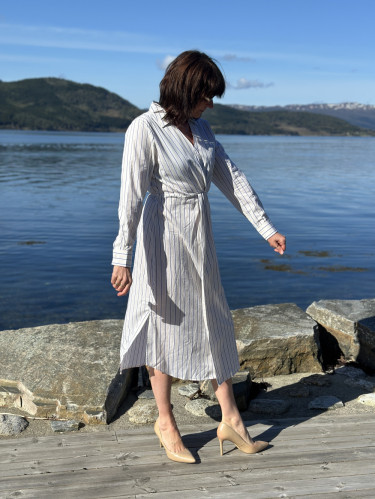 Livia Dress Cream Stripe