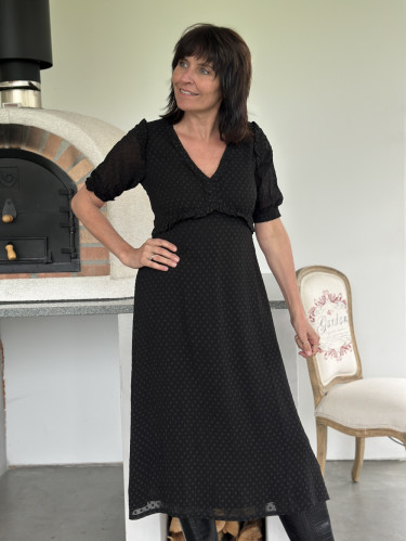 Venia dress black dot