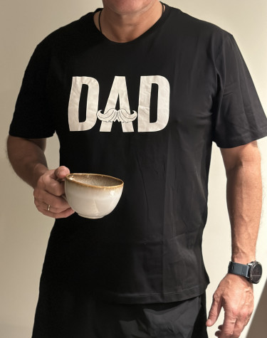 Papa Tee Black Print