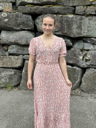 Chianti ss long dress RED LUCY FLOWER