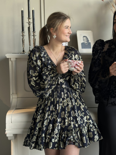 Georgette Mini Dress Anthracite