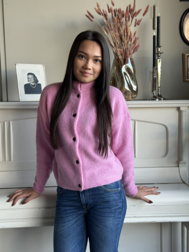 Alpha Short Cardigan Begonia Melange