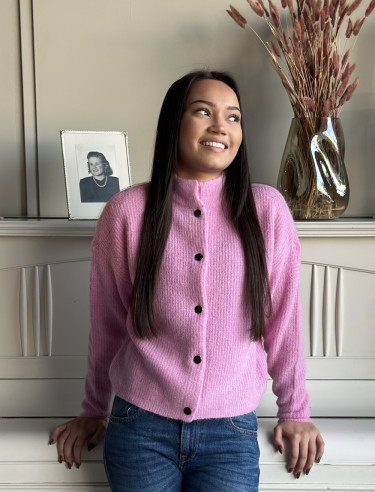 Alpha Short Cardigan Begonia Melange