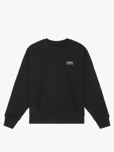 Organic fitted crewneck black