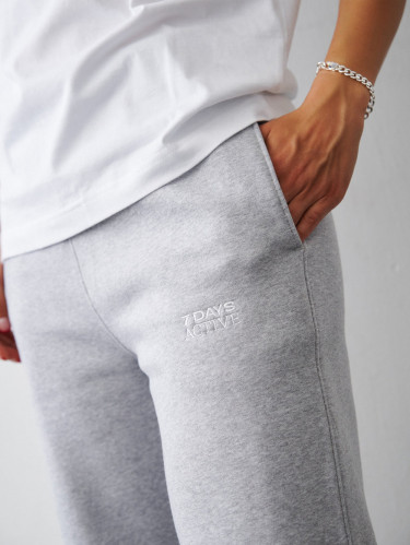 Organic Fitted Sweatpants Heather Grey