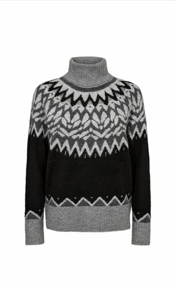 Merla Pullover Black/ Grey Melange