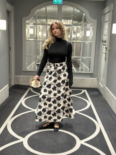 Cord maxi skirt vintage peony