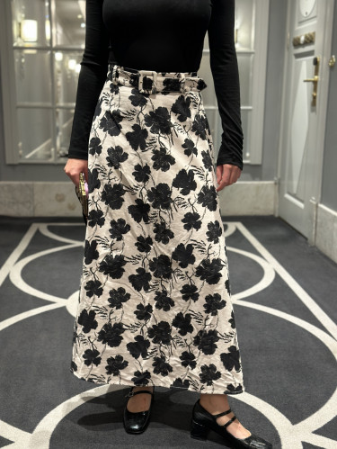 Cord maxi skirt vintage peony