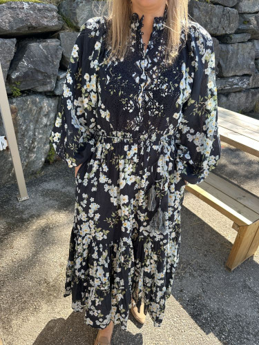 Cotton Slub Midi Dress Cherry Blossom