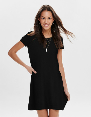 Bera Back Lace Up Ss Dress Black