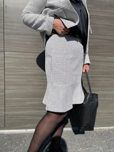 Perlene Skirt Black/White
