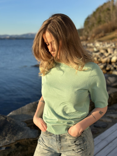 Lena ss knit pullover