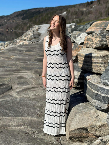 Basilia Dress Cream Stripe