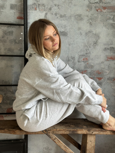 Best Life l/s Hood Light Grey Melange