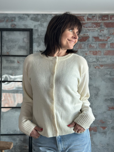 Huxi Knit Cardigan Snow White