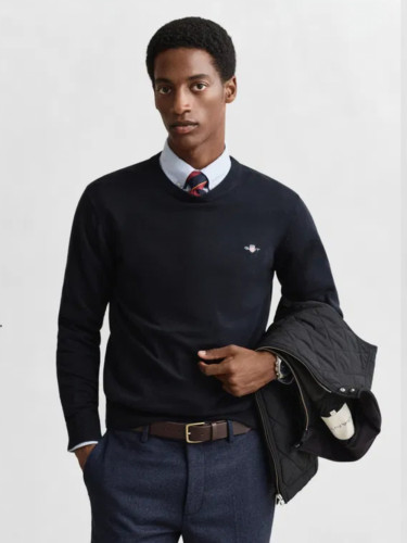 Classic Cotton C-Neck Evening Blue