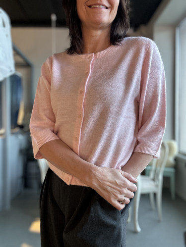 Viola SS Cardigan Pale Lilac Melange