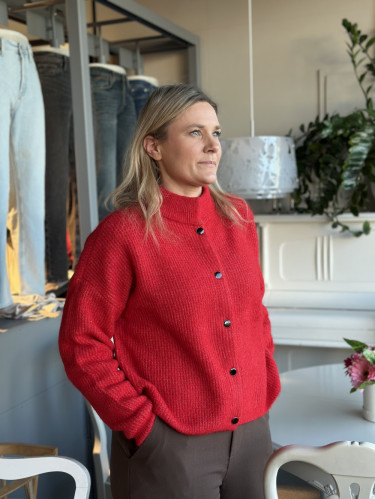 Alpha Short Cardigan Postbox Melange