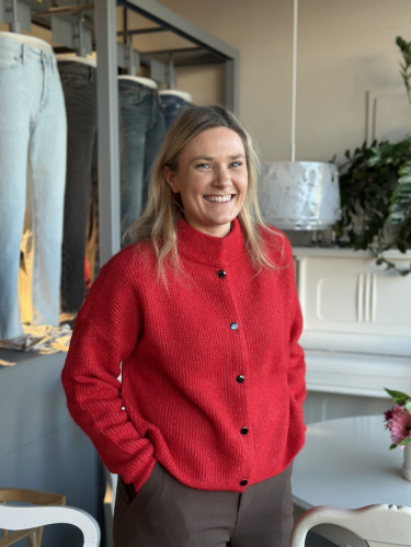 Alpha Short Cardigan Postbox Melange