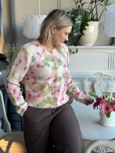 Hairy Knit Jacket Blush Rose