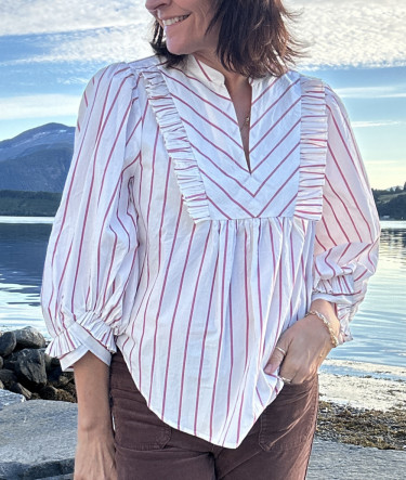 Sophia Daimi Mo Blouse Rosa Creme Stripes