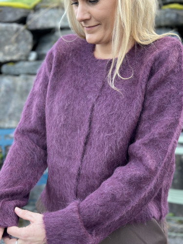 Hairy Knit Jacket Burgundy