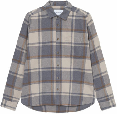 Jeremy Check Flannel Shirt Grey Melange