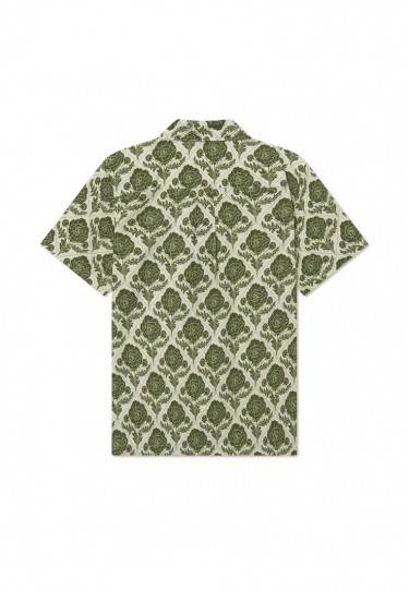 Lesley Flower Tile Shirt Vintage Green/Ivory