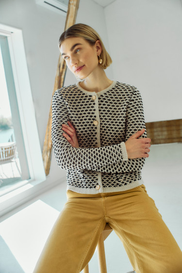 Cotla Cardigan Moonbeam w Black