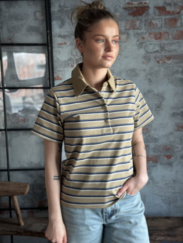 MWAsla Polo Tee Light Capers Stripe