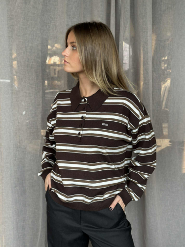 Paige Polo Pullover Mole/Dark Beech